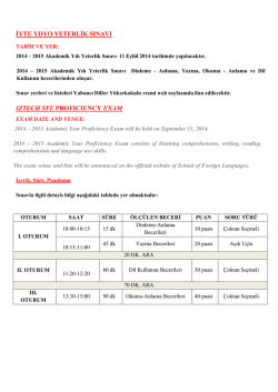 iyte ydyo yeterlik sınavı ıztech sfl profıcıency exam