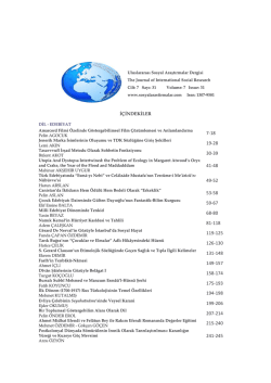 İ&ccedil;indekiler - Journal of International Social Research