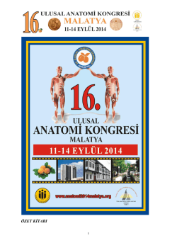 KONGRE ÖZET KİTAPÇIĞI - 16. Ulusal Anatomi Kongresi