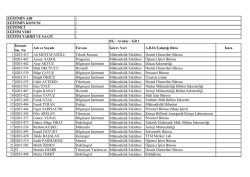 Kurum Sic. No Adı ve Soyadı &Uuml;nvanı G&ouml;rev Yeri A.B.D./&Ccedil;alıştığı
