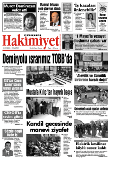 (3 may\375s.qxd) - Çorum Hakimiyet Gazetesi