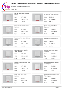 Strafor Tavan Kaplama Malzemeleri, Stropiyer Tavan Kaplama