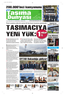 Taşıma D&uuml;nyası Gazetesi-165 PDF 8 Aralık 2014 tarihli sayısını