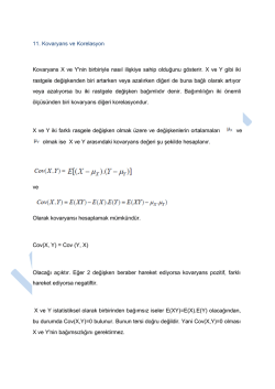 11. Kovaryans ve Korelasyon