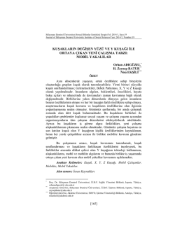 KUŞAKLARIN DEĞİŞEN Y&Uuml;Z&Uuml; VE Y KUŞAĞI İLE ORTAYA &Ccedil;IKAN