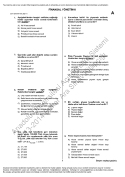 A&Ouml;F Finansal Y&ouml;netim 2 &Ccedil;ıkmış Sorular | 2014 Ara Sınav İNDİR