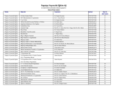 Fiyat Listesi - Papatya Yayıncılık