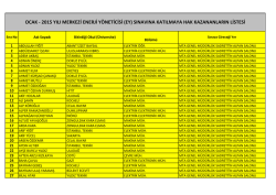 ocak - 2015 yılı merkezi enerji y&ouml;neticisi (ey)