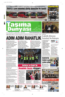 Taşıma D&uuml;nyası Gazetesi-160 PDF 3 Kasım 2014 tarihli sayısını