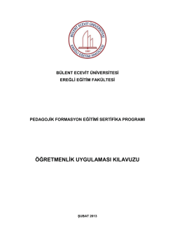 Pedagojik Formasyon Eğitimi Sertifika Programı