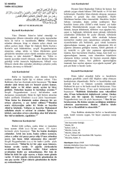 2014 Kasım ayı hutbeleri