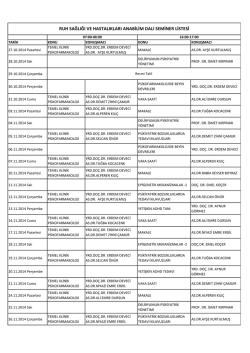 Ruh Sağlığı ve Hastalıkları Anabilim Dalı