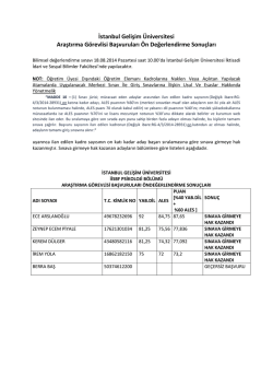 İİSBF &Ouml;n Değerlendirme Sonu&ccedil;ları