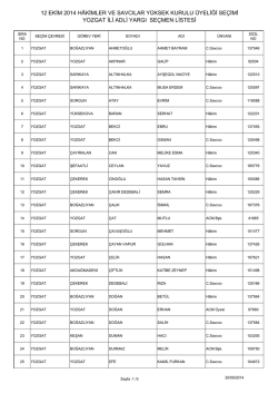 yozgat ili adli yargı seçmen listesi 12 ekim 2014 hâkimler ve savcılar