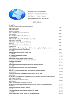 İ&ccedil;indekiler - Journal of International Social Research