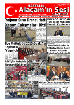 23 Ocak 2015 Sayı : 622