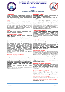 Kardiyak D&ouml;k&uuml;manı - KBUDEK Eksternal Kalite Kontrol Programı