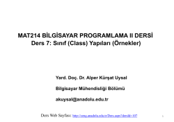 (Class) Yapıları (&Ouml;rnekler)