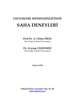 GEOTEKNİK MÜHENDİSLİĞİNDE SAHA