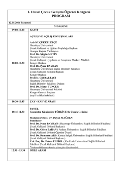 Kongre Programı - Hacettepe Üniversitesi I. Ulusal Çocuk Gelişimi
