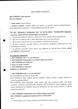 KULLANMA TALIMATI RECTODERM rektal merhem Haricen