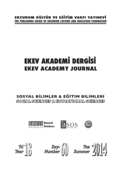 İ&ccedil;indekiler - Ekev Akademi Dergisi