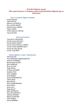 2013-2014 Eğitim &Ouml;ğretim Yılında Ders Verenler