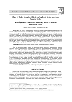 Effect of Online Learning Objects on Academic Achievement and