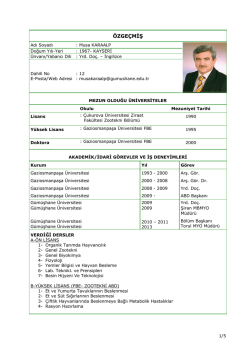 Yrd.Do&ccedil;.Dr. Musa KARAALP - G&uuml;m&uuml;şhane &Uuml;niversitesi,Torul