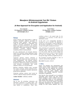Mesajların Şifrelenmesinde Yeni Bir Y&ouml;ntem ve Android