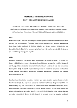 biyomedikal m&uuml;hendisliği b&ouml;l&uuml;m&uuml; &ouml;dev hazırlama i&ccedil;in şekil kuralları