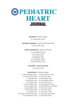 baş editör - türk pediatrik kardiyoloji ve kalp cerrahisi derneği