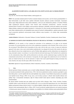 akademisyenlerin sosyal ağlarda bulunma motivasyonları