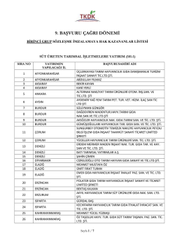 Ipard 9. Başvuru &Ccedil;ağrı D&ouml;nemi S&ouml;zleşme İmzalamaya Hak