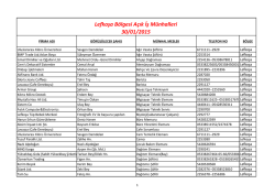 Lefkoşa B&ouml;lgesi A&ccedil;ık İş M&uuml;nhalleri 30/01/2015