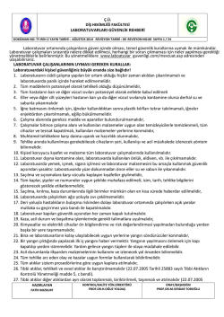 LABORATUVARLARI G&Uuml;VENLİK REHBERİ Laboratuvar ortamında