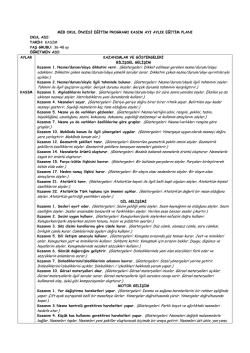 Minik Kuzucuklar Kasım 2014 G&uuml;nl&uuml;k Plan