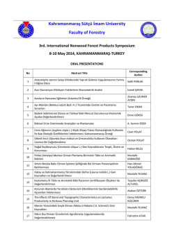 Kahramanmaraş S&uuml;t&ccedil;&uuml; İmam University Faculty of Forestry