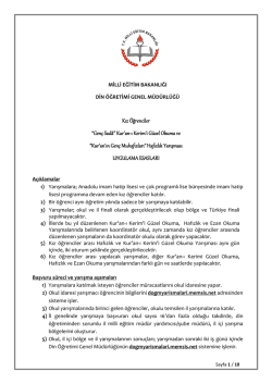 Kız &Ouml;ğrenciler &ldquo;Gen&ccedil; Sad&acirc;&rdquo; Kur`an-ı Kerim`i G&uuml;zel Okuma ve &ldquo;Kur`an