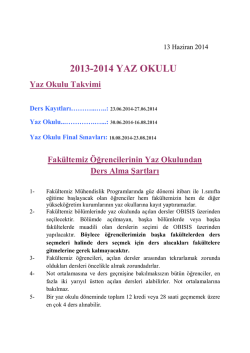 2013-2014 YAZ OKULU