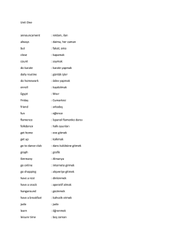 6.sınıf English Vocabulary List