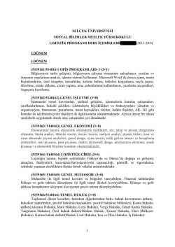 Lojistik - Sel&ccedil;uk &Uuml;niversitesi