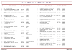 Exhibitor List