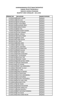 muafiyet sınav sonu&ccedil;ları - 20.01.2014 &ouml;ğrenci no adı