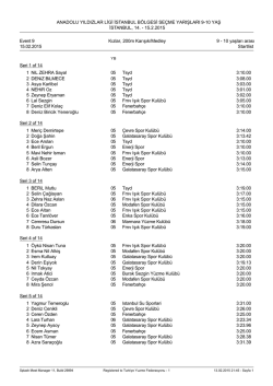2 gün start listesi 9-10 yaş - İstanbul İl Yüzme Temsilciliği