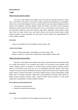 DERS İÇERİKLERİ - Tunceli Üniversitesi