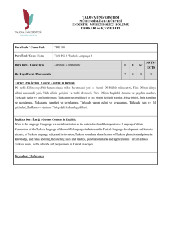 Ders İ&ccedil;erikleri - Yalova &Uuml;niversitesi