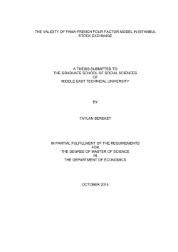 the validity of fama-french four factor model in istanbul stock