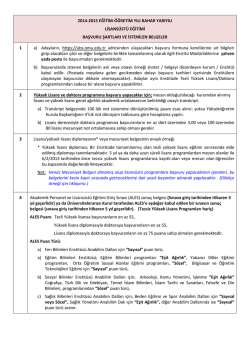 Eğitim Bilimleri Enstit&uuml;s&uuml; İlanı (05-16 Ocak 2015)