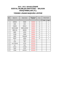 Y&uuml;ksek Lisans - &Ccedil;OM&Uuml; - Sosyal Bilimler Enstit&uuml;s&uuml;